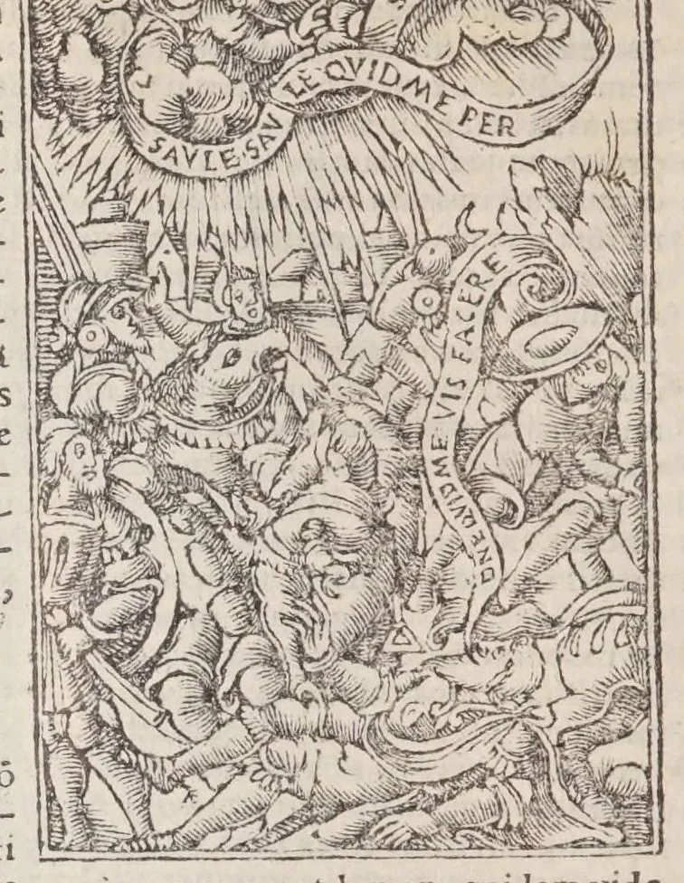 An illustration from Biblia pictvris illvstrata : breves in eadem annotationes, ex doctiss. interpretationibus, & Hebraeorum commentariis : interpretatio nominum Hebraicorum : index epistolarum & euangeliorum totius anni., 1540, leaf 1134