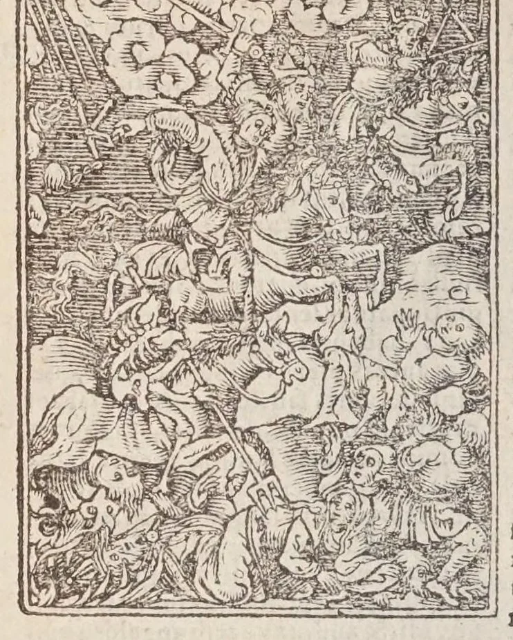 An illustration from Biblia pictvris illvstrata : breves in eadem annotationes, ex doctiss. interpretationibus, & Hebraeorum commentariis : interpretatio nominum Hebraicorum : index epistolarum & euangeliorum totius anni., 1540, leaf 1226