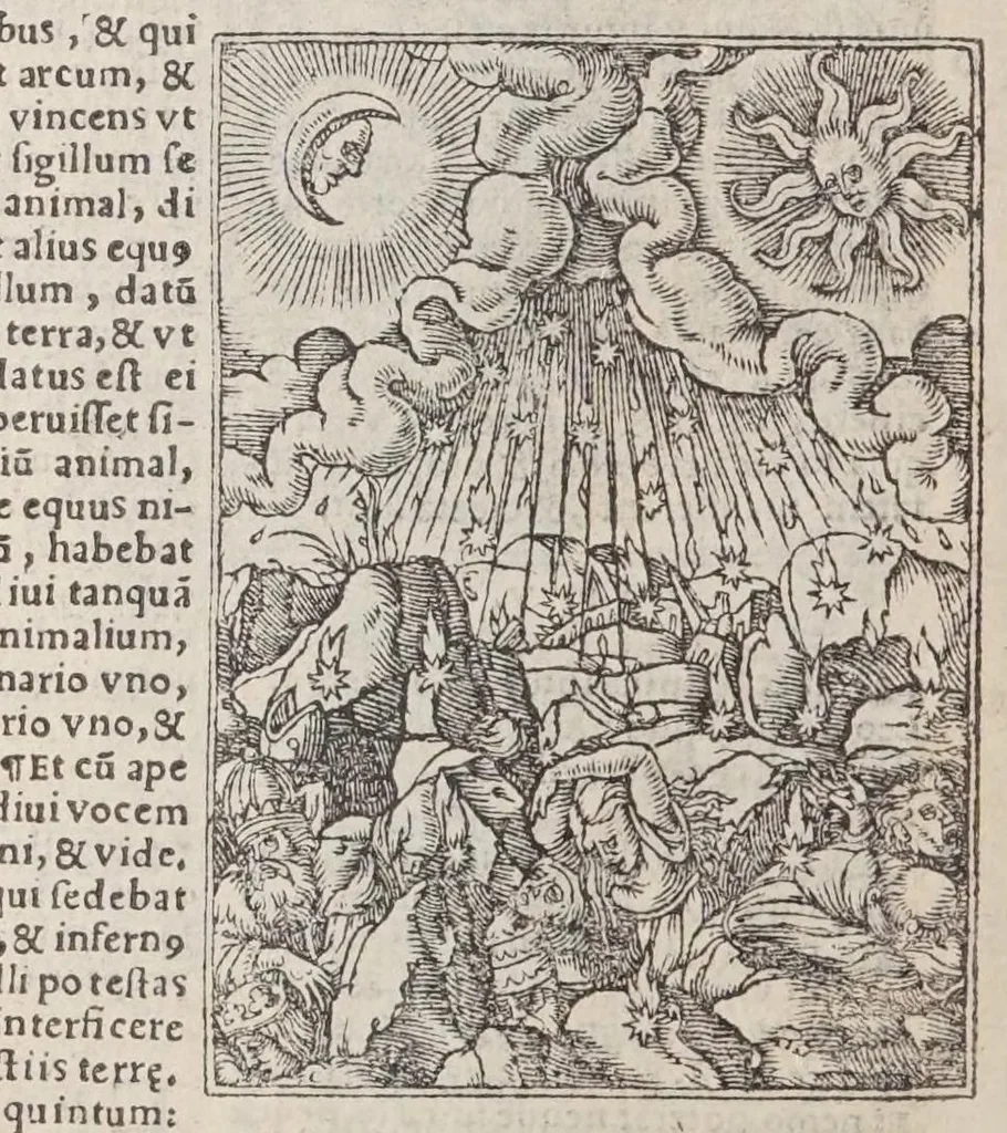 An illustration from Biblia pictvris illvstrata : breves in eadem annotationes, ex doctiss. interpretationibus, & Hebraeorum commentariis : interpretatio nominum Hebraicorum : index epistolarum & euangeliorum totius anni., 1540, leaf 1226