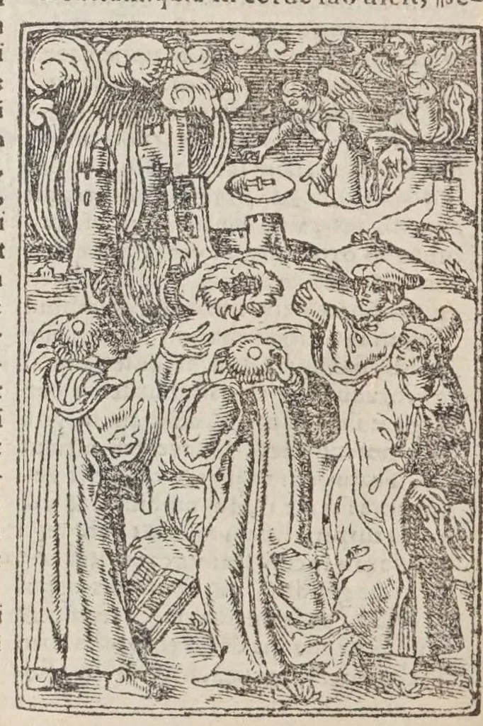An illustration from Biblia pictvris illvstrata : breves in eadem annotationes, ex doctiss. interpretationibus, & Hebraeorum commentariis : interpretatio nominum Hebraicorum : index epistolarum & euangeliorum totius anni., 1540, leaf 1236