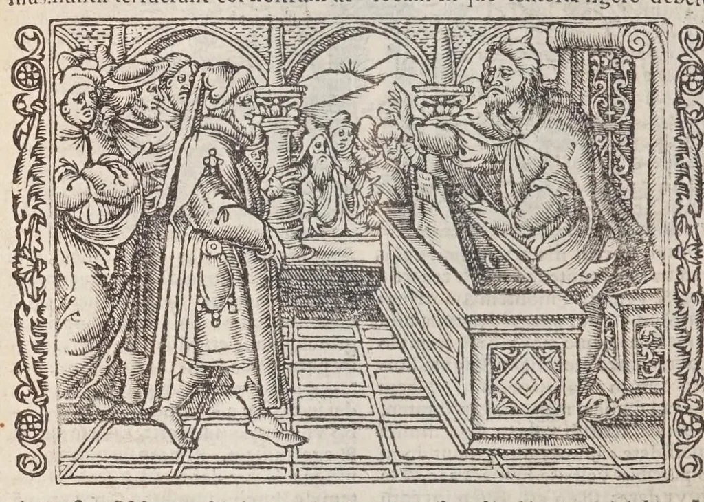 An illustration from Biblia pictvris illvstrata : breves in eadem annotationes, ex doctiss. interpretationibus, & Hebraeorum commentariis : interpretatio nominum Hebraicorum : index epistolarum & euangeliorum totius anni., 1540, leaf 178