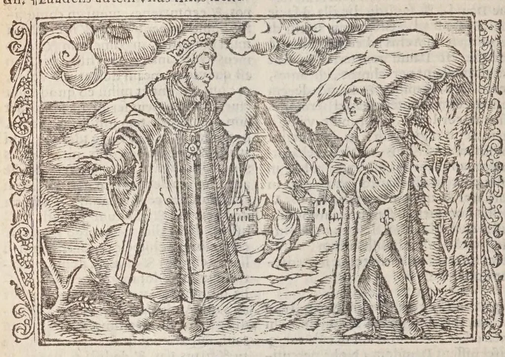 An illustration from Biblia pictvris illvstrata : breves in eadem annotationes, ex doctiss. interpretationibus, & Hebraeorum commentariis : interpretatio nominum Hebraicorum : index epistolarum & euangeliorum totius anni., 1540, leaf 282
