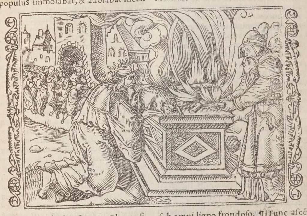 An illustration from Biblia pictvris illvstrata : breves in eadem annotationes, ex doctiss. interpretationibus, & Hebraeorum commentariis : interpretatio nominum Hebraicorum : index epistolarum & euangeliorum totius anni., 1540, leaf 366