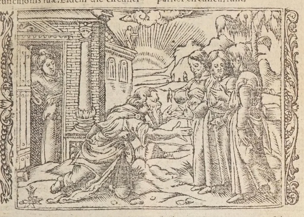 An illustration from Biblia pictvris illvstrata : breves in eadem annotationes, ex doctiss. interpretationibus, & Hebraeorum commentariis : interpretatio nominum Hebraicorum : index epistolarum & euangeliorum totius anni., 1540, leaf 37