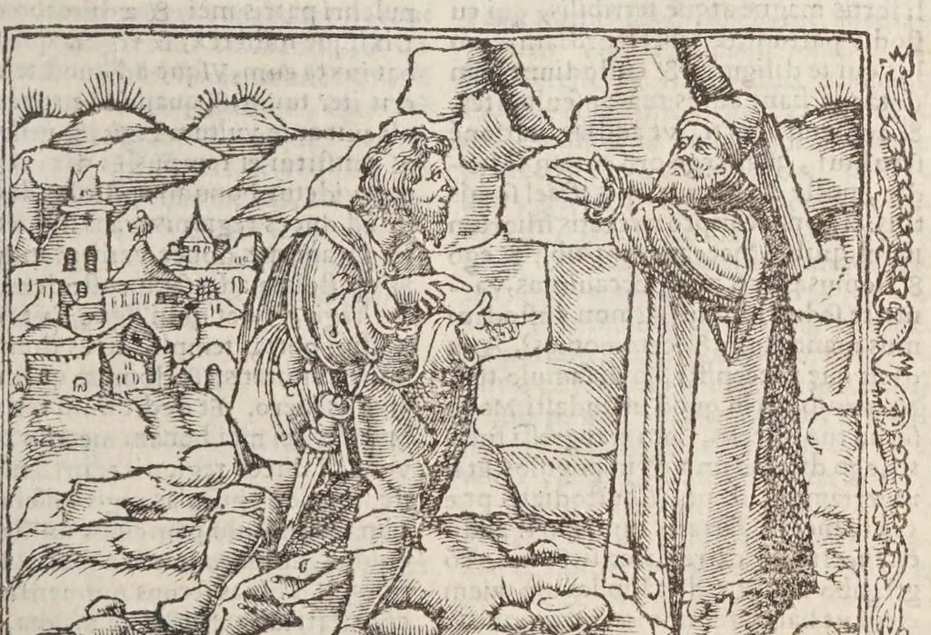 An illustration from Biblia pictvris illvstrata : breves in eadem annotationes, ex doctiss. interpretationibus, & Hebraeorum commentariis : interpretatio nominum Hebraicorum : index epistolarum & euangeliorum totius anni., 1540, leaf 449