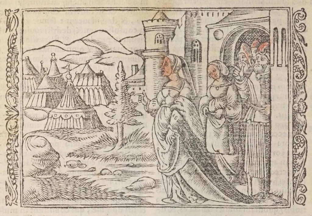 An illustration from Biblia pictvris illvstrata : breves in eadem annotationes, ex doctiss. interpretationibus, & Hebraeorum commentariis : interpretatio nominum Hebraicorum : index epistolarum & euangeliorum totius anni., 1540, leaf 516