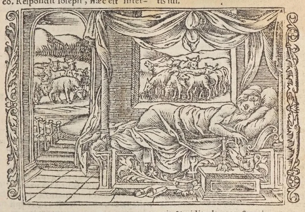 An illustration from Biblia pictvris illvstrata : breves in eadem annotationes, ex doctiss. interpretationibus, & Hebraeorum commentariis : interpretatio nominum Hebraicorum : index epistolarum & euangeliorum totius anni., 1540, leaf 61