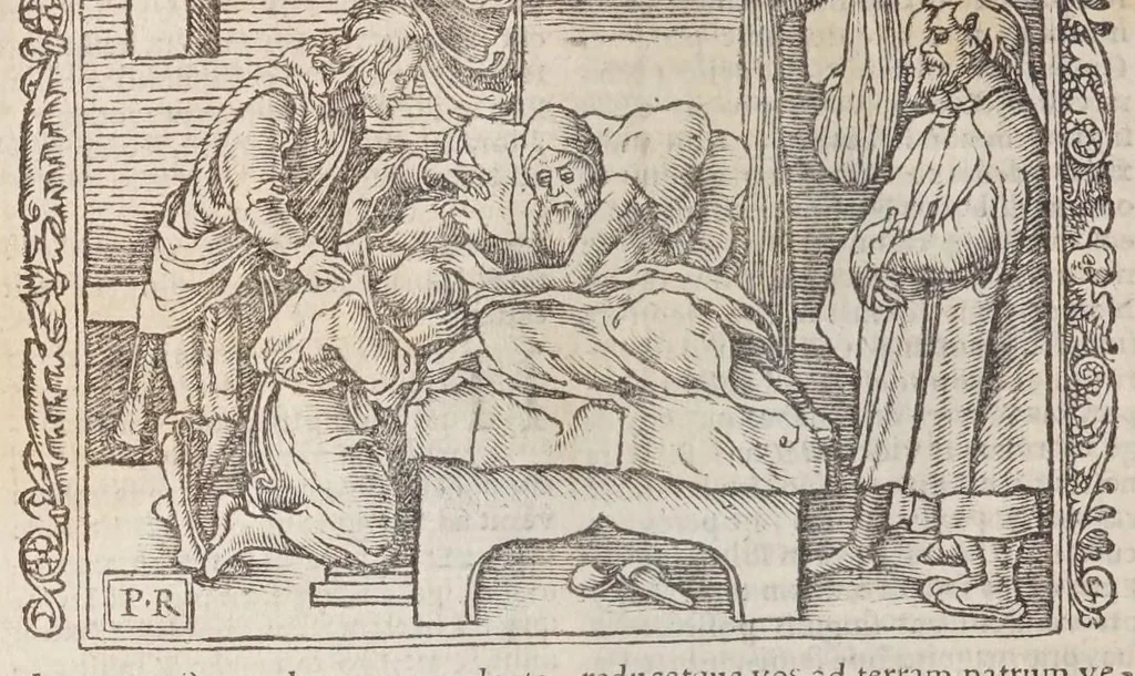 An illustration from Biblia pictvris illvstrata : breves in eadem annotationes, ex doctiss. interpretationibus, & Hebraeorum commentariis : interpretatio nominum Hebraicorum : index epistolarum & euangeliorum totius anni., 1540, leaf 70