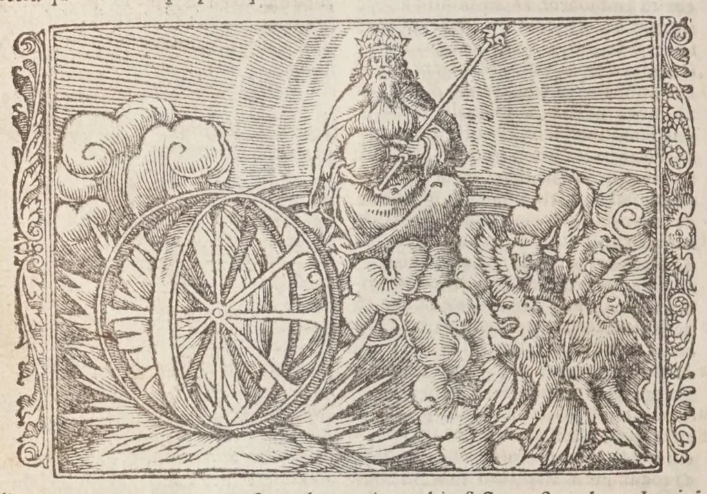 An illustration from Biblia pictvris illvstrata : breves in eadem annotationes, ex doctiss. interpretationibus, & Hebraeorum commentariis : interpretatio nominum Hebraicorum : index epistolarum & euangeliorum totius anni., 1540, leaf 826