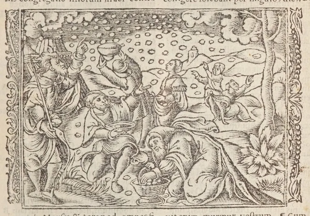 An illustration from Biblia pictvris illvstrata : breves in eadem annotationes, ex doctiss. interpretationibus, & Hebraeorum commentariis : interpretatio nominum Hebraicorum : index epistolarum & euangeliorum totius anni., 1540, leaf 89