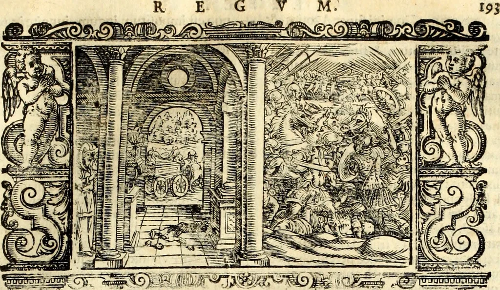 An illustration from Biblia Sacra Vulgatae Editionis : Sixti V, Pont. Max. ivssv recognita atque edita, 1669, leaf 214