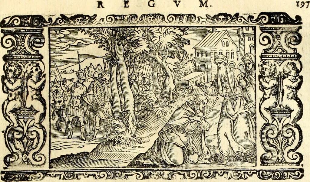 An illustration from Biblia Sacra Vulgatae Editionis : Sixti V, Pont. Max. ivssv recognita atque edita, 1669, leaf 218