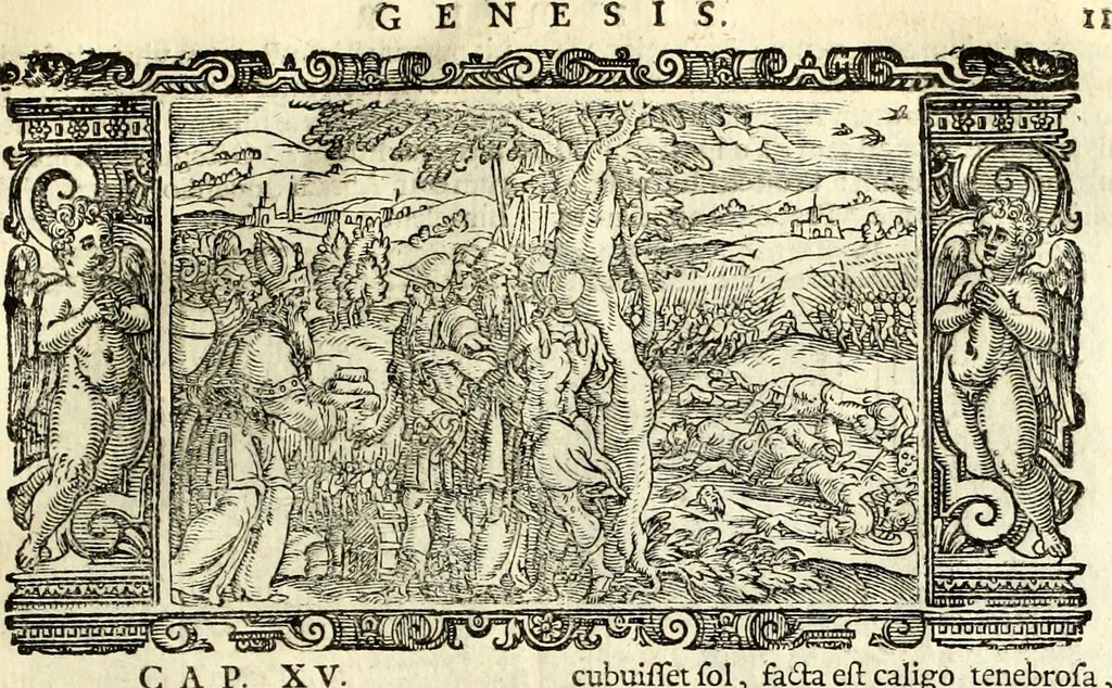 An illustration from Biblia Sacra Vulgatae Editionis : Sixti V, Pont. Max. ivssv recognita atque edita, 1669, leaf 32