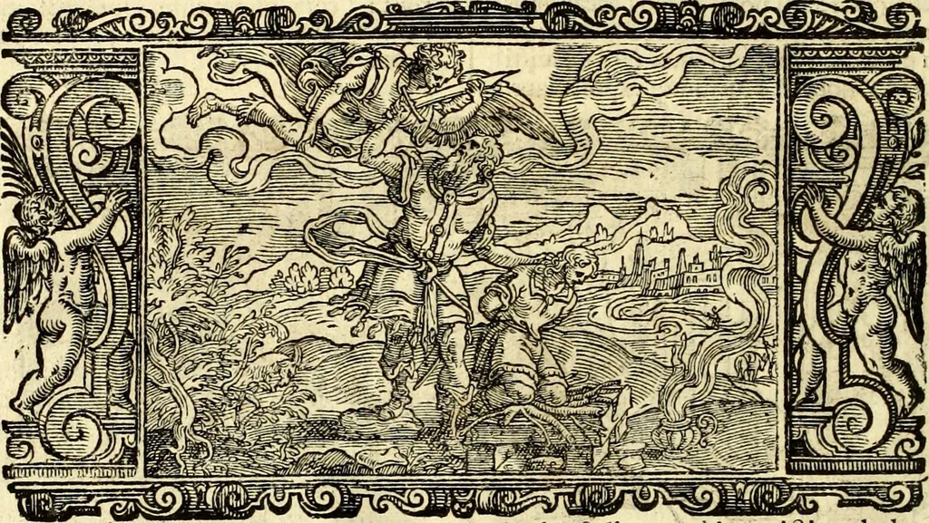 An illustration from Biblia Sacra Vulgatae Editionis : Sixti V, Pont. Max. ivssv recognita atque edita, 1669, leaf 37