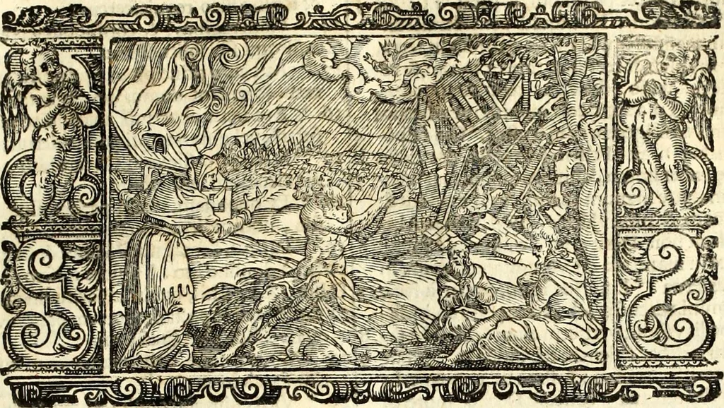 An illustration from Biblia Sacra Vulgatae Editionis : Sixti V, Pont. Max. ivssv recognita atque edita, 1669, leaf 392
