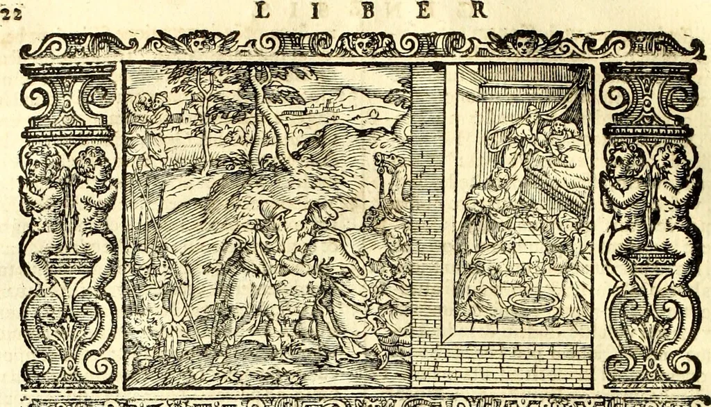 An illustration from Biblia Sacra Vulgatae Editionis : Sixti V, Pont. Max. ivssv recognita atque edita, 1669, leaf 43