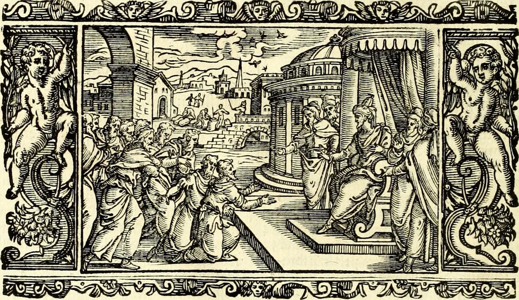 An illustration from Biblia Sacra Vulgatae Editionis : Sixti V, Pont. Max. ivssv recognita atque edita, 1669, leaf 55