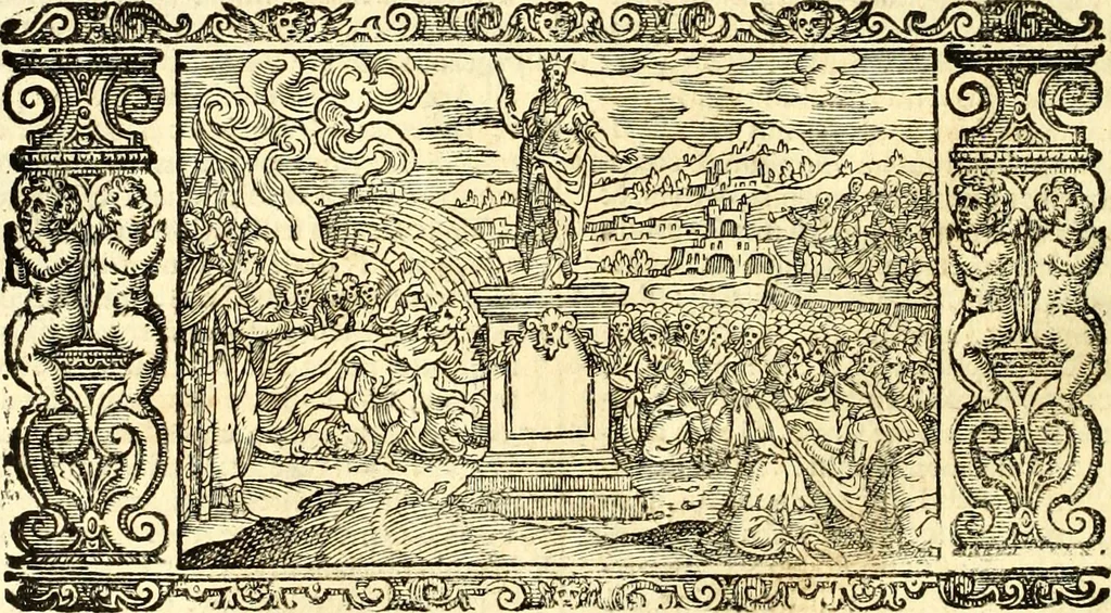 An illustration from Biblia Sacra Vulgatae Editionis : Sixti V, Pont. Max. ivssv recognita atque edita, 1669, leaf 645