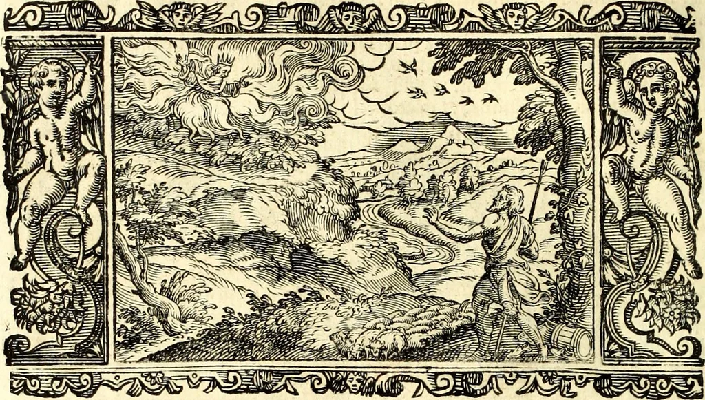An illustration from Biblia Sacra Vulgatae Editionis : Sixti V, Pont. Max. ivssv recognita atque edita, 1669, leaf 65