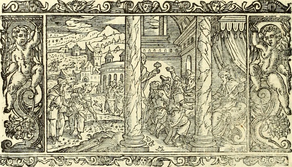 An illustration from Biblia Sacra Vulgatae Editionis : Sixti V, Pont. Max. ivssv recognita atque edita, 1669, leaf 69