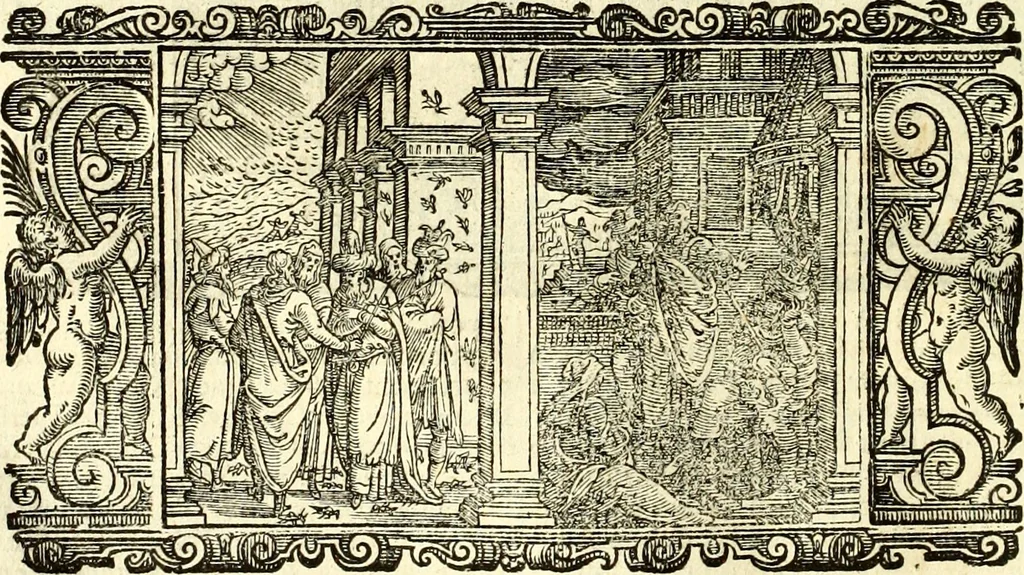 An illustration from Biblia Sacra Vulgatae Editionis : Sixti V, Pont. Max. ivssv recognita atque edita, 1669, leaf 71