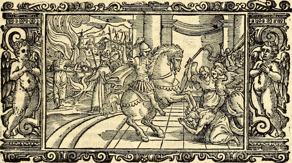 An illustration from Biblia Sacra Vulgatae Editionis : Sixti V, Pont. Max. ivssv recognita atque edita, 1669, leaf 714