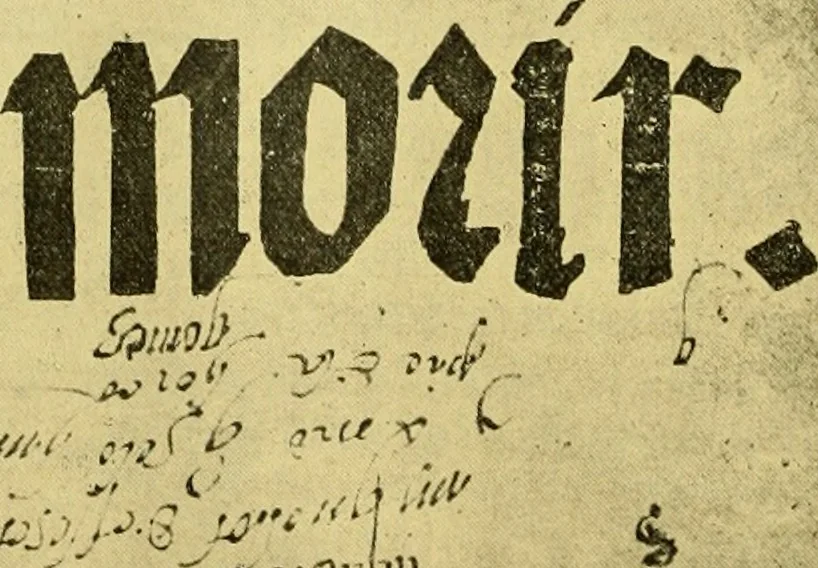 An illustration from Bibliografía de la lengua valenciana : o sea catálogo razonado por orden alfabético de autores de los libros, folletos, obras dramáticas, periódicos, coloquios, coplas, chistes, discursos, romances, alocuciones, cantares, gozes, etc., que escritos en lengua valenciana y bilingüe, han visto la luz pública desde el establecimiento de la imprenta en España hasta nuestros días, 1915, leaf 193