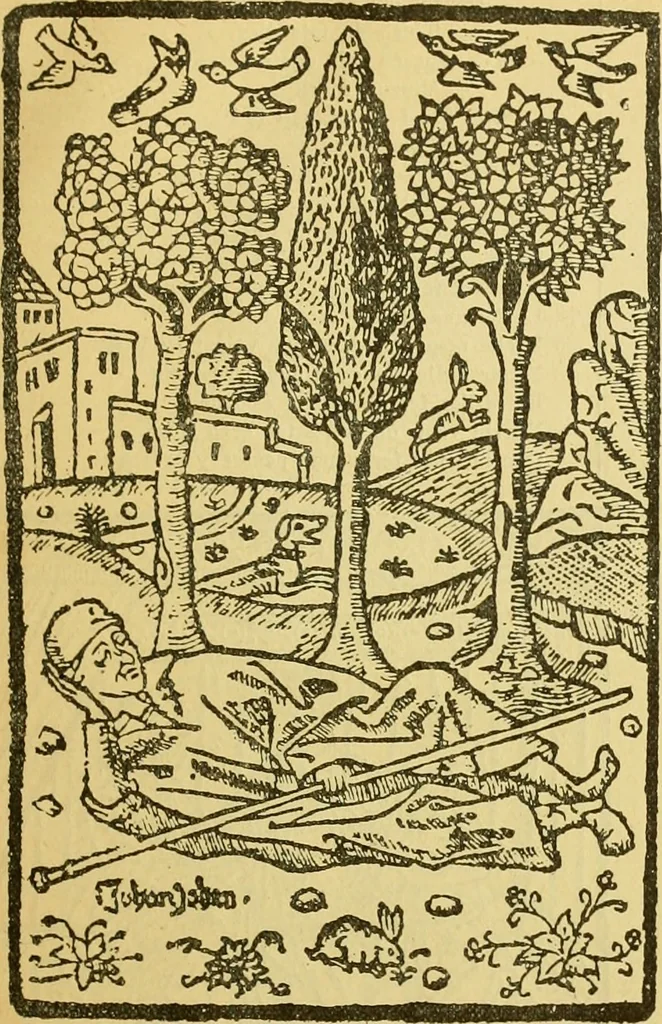 An illustration from Bibliografía de la lengua valenciana : o sea catálogo razonado por orden alfabético de autores de los libros, folletos, obras dramáticas, periódicos, coloquios, coplas, chistes, discursos, romances, alocuciones, cantares, gozes, etc., que escritos en lengua valenciana y bilingüe, han visto la luz pública desde el establecimiento de la imprenta en España hasta nuestros días, 1915, leaf 262