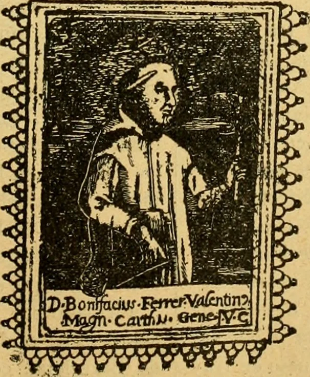 An illustration from Bibliografía de la lengua valenciana : o sea catálogo razonado por orden alfabético de autores de los libros, folletos, obras dramáticas, periódicos, coloquios, coplas, chistes, discursos, romances, alocuciones, cantares, gozes, etc., que escritos en lengua valenciana y bilingüe, han visto la luz pública desde el establecimiento de la imprenta en España hasta nuestros días, 1915, leaf 314