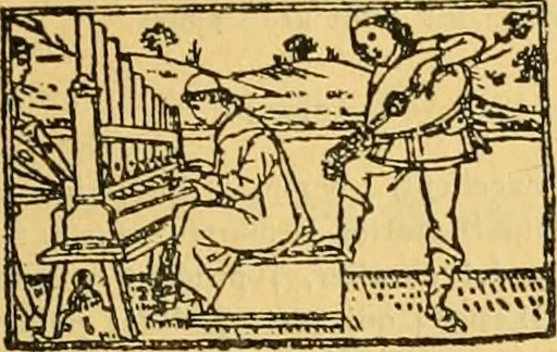 An illustration from Bibliografía de la lengua valenciana : o sea catálogo razonado por orden alfabético de autores de los libros, folletos, obras dramáticas, periódicos, coloquios, coplas, chistes, discursos, romances, alocuciones, cantares, gozes, etc., que escritos en lengua valenciana y bilingüe, han visto la luz pública desde el establecimiento de la imprenta en España hasta nuestros días, 1915, leaf 36