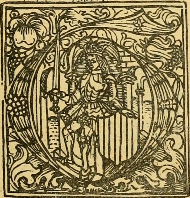 An illustration from Bibliografía de la lengua valenciana : o sea catálogo razonado por orden alfabético de autores de los libros, folletos, obras dramáticas, periódicos, coloquios, coplas, chistes, discursos, romances, alocuciones, cantares, gozes, etc., que escritos en lengua valenciana y bilingüe, han visto la luz pública desde el establecimiento de la imprenta en España hasta nuestros días, 1915, leaf 364