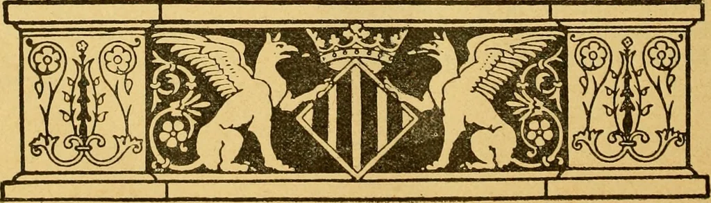 An illustration from Bibliografía de la lengua valenciana : o sea catálogo razonado por orden alfabético de autores de los libros, folletos, obras dramáticas, periódicos, coloquios, coplas, chistes, discursos, romances, alocuciones, cantares, gozes, etc., que escritos en lengua valenciana y bilingüe, han visto la luz pública desde el establecimiento de la imprenta en España hasta nuestros días, 1915, leaf 545