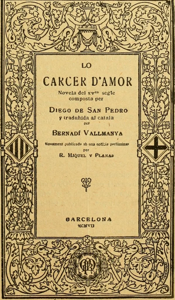 An illustration from Bibliografía de la lengua valenciana : o sea catálogo razonado por orden alfabético de autores de los libros, folletos, obras dramáticas, periódicos, coloquios, coplas, chistes, discursos, romances, alocuciones, cantares, gozes, etc., que escritos en lengua valenciana y bilingüe, han visto la luz pública desde el establecimiento de la imprenta en España hasta nuestros días, 1915, leaf 576