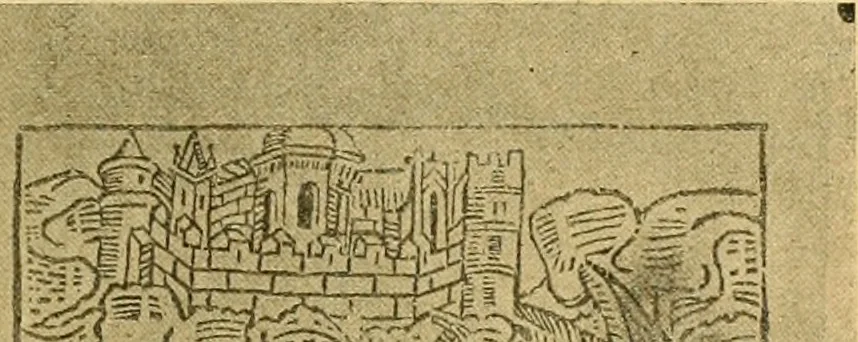 An illustration from Bibliografía de la lengua valenciana : o sea catálogo razonado por orden alfabético de autores de los libros, folletos, obras dramáticas, periódicos, coloquios, coplas, chistes, discursos, romances, alocuciones, cantares, gozes, etc., que escritos en lengua valenciana y bilingüe, han visto la luz pública desde el establecimiento de la imprenta en España hasta nuestros días, 1915, leaf 588