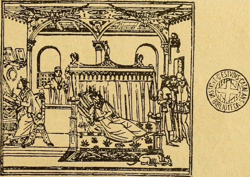 An illustration from Bibliografía de la lengua valenciana : o sea catálogo razonado por orden alfabético de autores de los libros, folletos, obras dramáticas, periódicos, coloquios, coplas, chistes, discursos, romances, alocuciones, cantares, gozes, etc., que escritos en lengua valenciana y bilingüe, han visto la luz pública desde el establecimiento de la imprenta en España hasta nuestros días, 1915, leaf 592