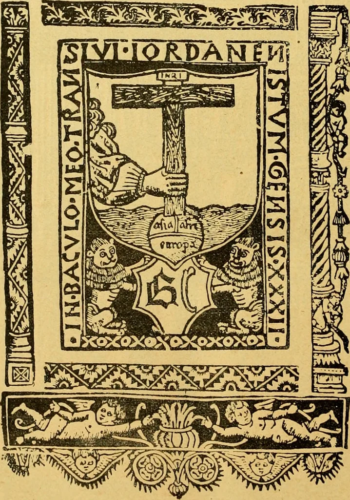 An illustration from Bibliografía de la lengua valenciana : o sea catálogo razonado por orden alfabético de autores de los libros, folletos, obras dramáticas, periódicos, coloquios, coplas, chistes, discursos, romances, alocuciones, cantares, gozes, etc., que escritos en lengua valenciana y bilingüe, han visto la luz pública desde el establecimiento de la imprenta en España hasta nuestros días, 1915, leaf 635