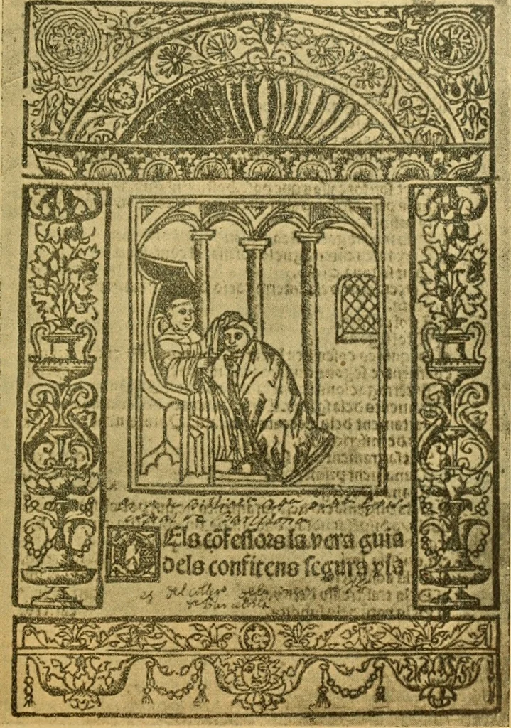 An illustration from Bibliografía de la lengua valenciana : o sea catálogo razonado por orden alfabético de autores de los libros, folletos, obras dramáticas, periódicos, coloquios, coplas, chistes, discursos, romances, alocuciones, cantares, gozes, etc., que escritos en lengua valenciana y bilingüe, han visto la luz pública desde el establecimiento de la imprenta en España hasta nuestros días, 1915, leaf 66