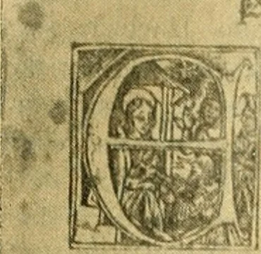 An illustration from Bibliografía de la lengua valenciana : o sea catálogo razonado por orden alfabético de autores de los libros, folletos, obras dramáticas, periódicos, coloquios, coplas, chistes, discursos, romances, alocuciones, cantares, gozes, etc., que escritos en lengua valenciana y bilingüe, han visto la luz pública desde el establecimiento de la imprenta en España hasta nuestros días, 1915, leaf 71