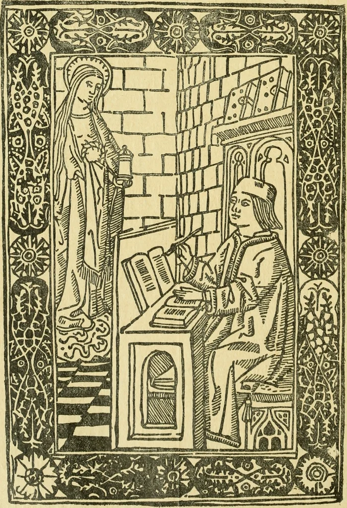 An illustration from Bibliografía de la lengua valenciana : o sea catálogo razonado por orden alfabético de autores de los libros, folletos, obras dramáticas, periódicos, coloquios, coplas, chistes, discursos, romances, alocuciones, cantares, gozes, etc., que escritos en lengua valenciana y bilingüe, han visto la luz pública desde el establecimiento de la imprenta en España hasta nuestros días, 1915, leaf 290