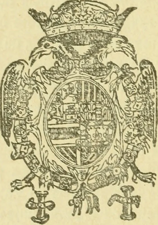 An illustration from Bibliografía de la lengua valenciana : o sea catálogo razonado por orden alfabético de autores de los libros, folletos, obras dramáticas, periódicos, coloquios, coplas, chistes, discursos, romances, alocuciones, cantares, gozes, etc., que escritos en lengua valenciana y bilingüe, han visto la luz pública desde el establecimiento de la imprenta en España hasta nuestros días, 1915, leaf 312