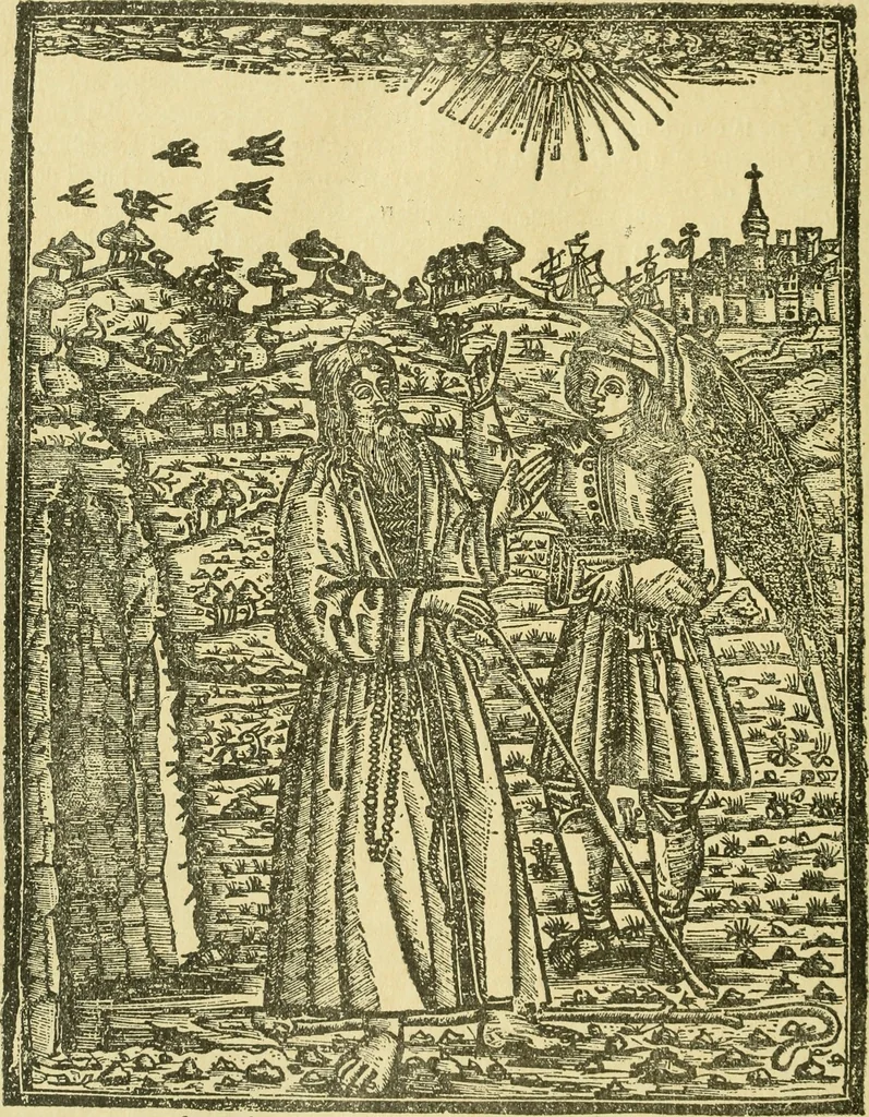 An illustration from Bibliografía de la lengua valenciana : o sea catálogo razonado por orden alfabético de autores de los libros, folletos, obras dramáticas, periódicos, coloquios, coplas, chistes, discursos, romances, alocuciones, cantares, gozes, etc., que escritos en lengua valenciana y bilingüe, han visto la luz pública desde el establecimiento de la imprenta en España hasta nuestros días, 1915, leaf 340