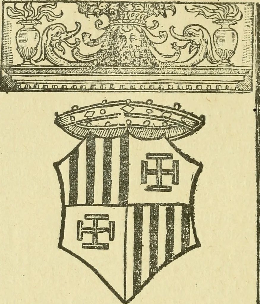 An illustration from Bibliografía de la lengua valenciana : o sea catálogo razonado por orden alfabético de autores de los libros, folletos, obras dramáticas, periódicos, coloquios, coplas, chistes, discursos, romances, alocuciones, cantares, gozes, etc., que escritos en lengua valenciana y bilingüe, han visto la luz pública desde el establecimiento de la imprenta en España hasta nuestros días, 1915, leaf 360