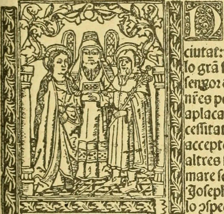 An illustration from Bibliografía de la lengua valenciana : o sea catálogo razonado por orden alfabético de autores de los libros, folletos, obras dramáticas, periódicos, coloquios, coplas, chistes, discursos, romances, alocuciones, cantares, gozes, etc., que escritos en lengua valenciana y bilingüe, han visto la luz pública desde el establecimiento de la imprenta en España hasta nuestros días, 1915, leaf 413