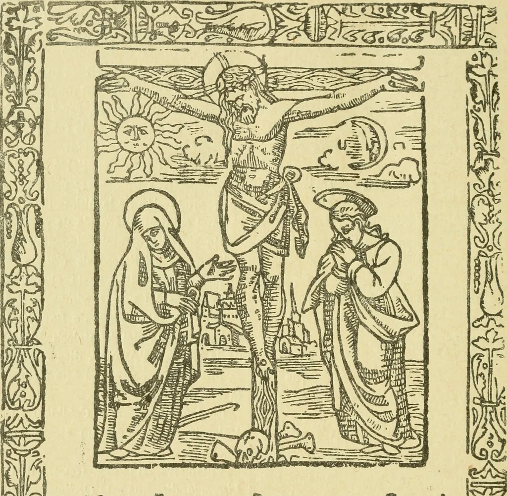An illustration from Bibliografía de la lengua valenciana : o sea catálogo razonado por orden alfabético de autores de los libros, folletos, obras dramáticas, periódicos, coloquios, coplas, chistes, discursos, romances, alocuciones, cantares, gozes, etc., que escritos en lengua valenciana y bilingüe, han visto la luz pública desde el establecimiento de la imprenta en España hasta nuestros días, 1915, leaf 464