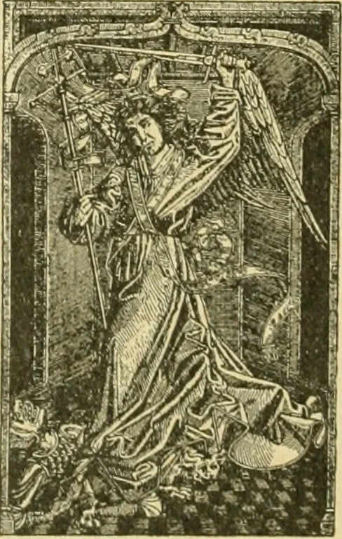 An illustration from Bibliografía de la lengua valenciana : o sea catálogo razonado por orden alfabético de autores de los libros, folletos, obras dramáticas, periódicos, coloquios, coplas, chistes, discursos, romances, alocuciones, cantares, gozes, etc., que escritos en lengua valenciana y bilingüe, han visto la luz pública desde el establecimiento de la imprenta en España hasta nuestros días, 1915, leaf 474