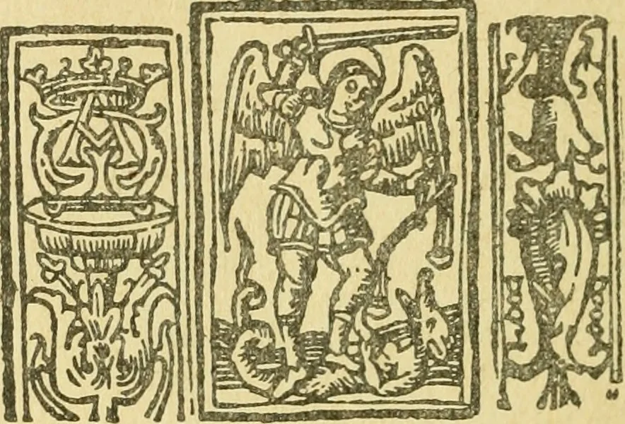 An illustration from Bibliografía de la lengua valenciana : o sea catálogo razonado por orden alfabético de autores de los libros, folletos, obras dramáticas, periódicos, coloquios, coplas, chistes, discursos, romances, alocuciones, cantares, gozes, etc., que escritos en lengua valenciana y bilingüe, han visto la luz pública desde el establecimiento de la imprenta en España hasta nuestros días, 1915, leaf 492