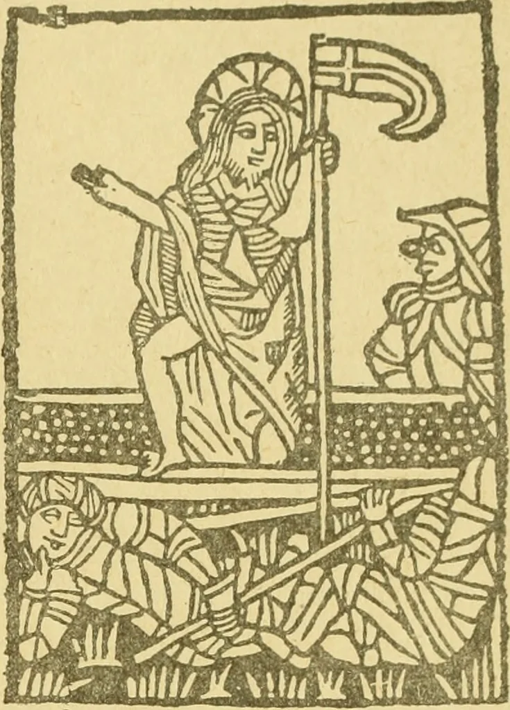 An illustration from Bibliografía de la lengua valenciana : o sea catálogo razonado por orden alfabético de autores de los libros, folletos, obras dramáticas, periódicos, coloquios, coplas, chistes, discursos, romances, alocuciones, cantares, gozes, etc., que escritos en lengua valenciana y bilingüe, han visto la luz pública desde el establecimiento de la imprenta en España hasta nuestros días, 1915, leaf 495