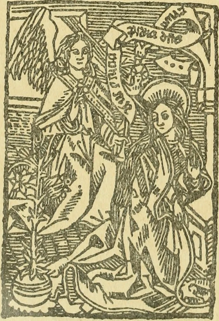 An illustration from Bibliografía de la lengua valenciana : o sea catálogo razonado por orden alfabético de autores de los libros, folletos, obras dramáticas, periódicos, coloquios, coplas, chistes, discursos, romances, alocuciones, cantares, gozes, etc., que escritos en lengua valenciana y bilingüe, han visto la luz pública desde el establecimiento de la imprenta en España hasta nuestros días, 1915, leaf 496