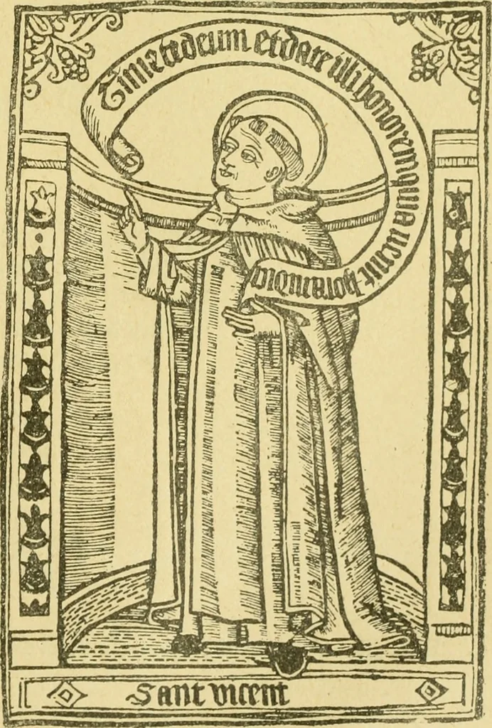 An illustration from Bibliografía de la lengua valenciana : o sea catálogo razonado por orden alfabético de autores de los libros, folletos, obras dramáticas, periódicos, coloquios, coplas, chistes, discursos, romances, alocuciones, cantares, gozes, etc., que escritos en lengua valenciana y bilingüe, han visto la luz pública desde el establecimiento de la imprenta en España hasta nuestros días, 1915, leaf 503