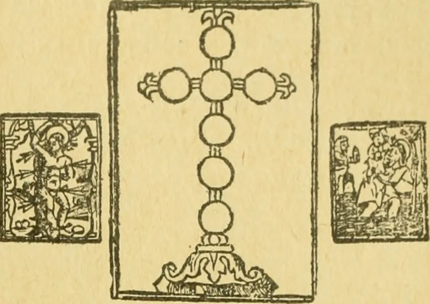 An illustration from Bibliografía de la lengua valenciana : o sea catálogo razonado por orden alfabético de autores de los libros, folletos, obras dramáticas, periódicos, coloquios, coplas, chistes, discursos, romances, alocuciones, cantares, gozes, etc., que escritos en lengua valenciana y bilingüe, han visto la luz pública desde el establecimiento de la imprenta en España hasta nuestros días, 1915, leaf 505
